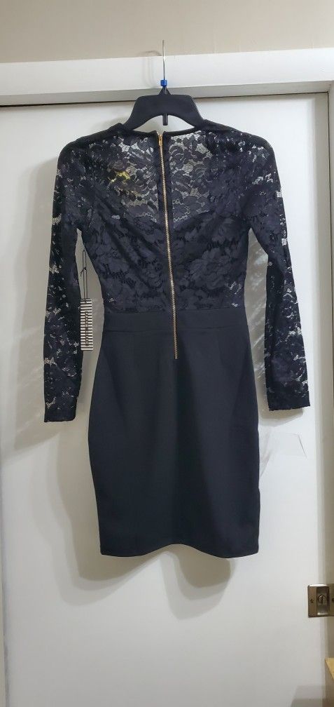 Black Bodice and Lace, Midi Dress 👗 with Gold & Zipper & Accents