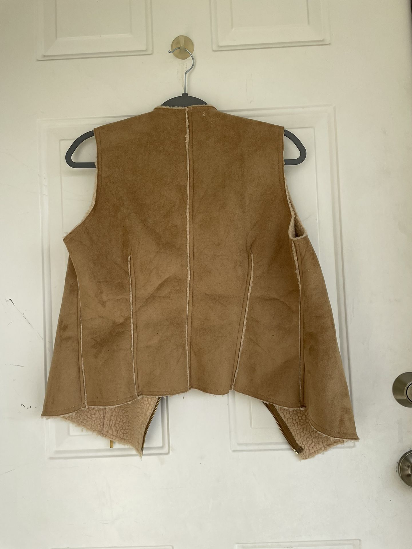 Carmin Faux Fur Faux Shearling Suede Vest