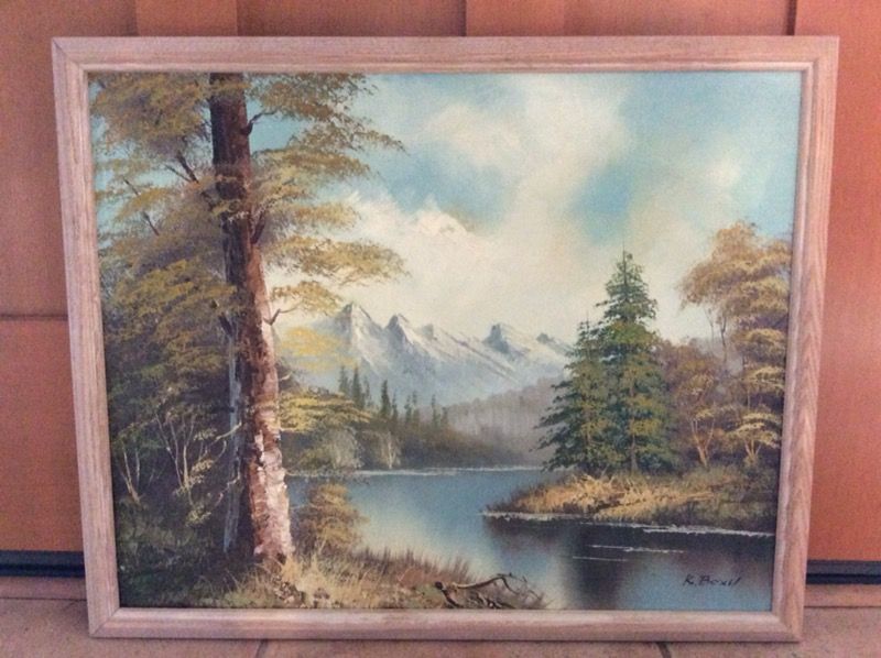 Oil Painting Mountain And Lake Scene Signed By Artist K Boxy For Sale In Woodinville Wa Offerup