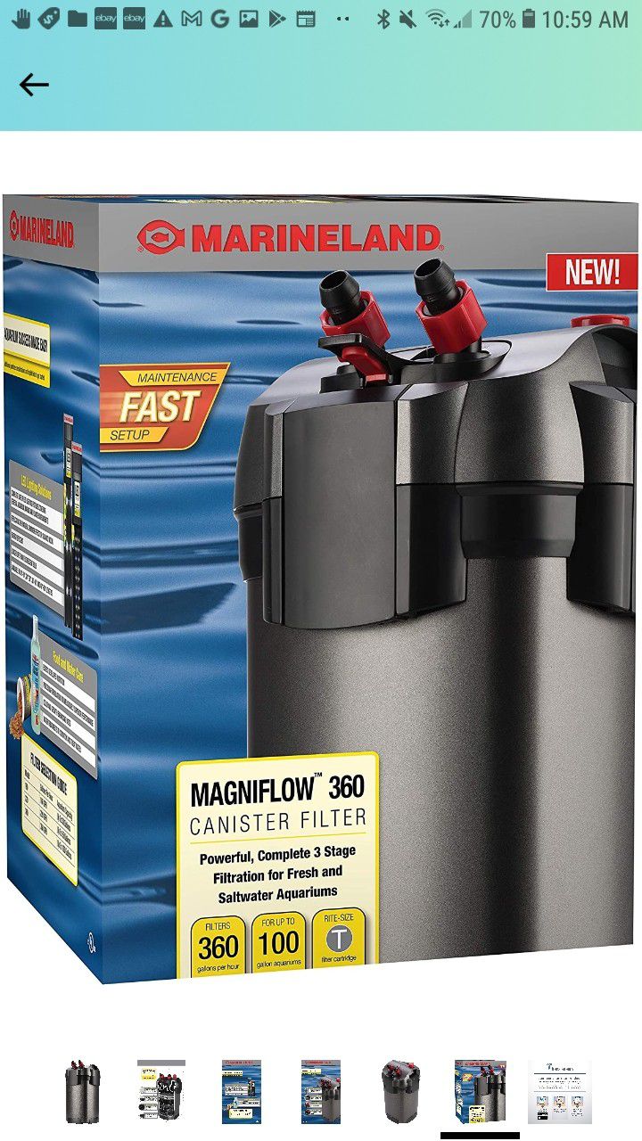 Marineland Magniflow Canister Filter for Aquariums, Fast Maintenance

