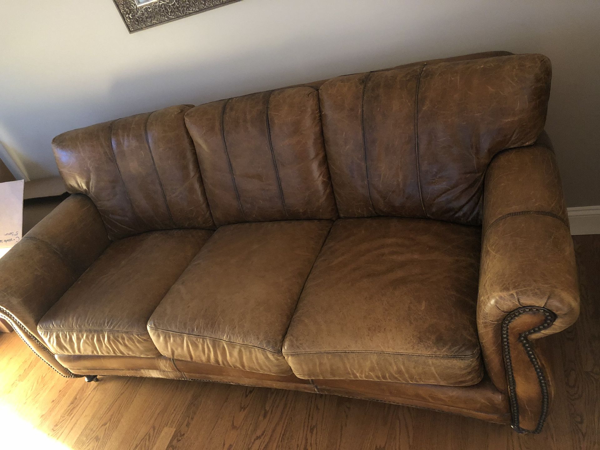 walter e smithe leather sectional sofa