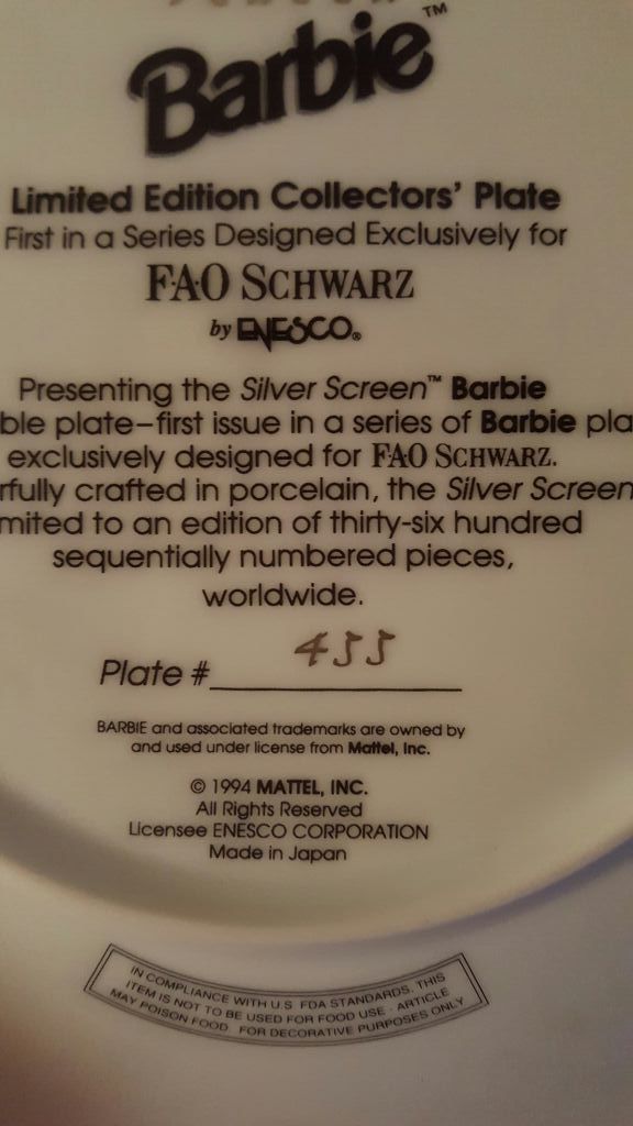 Silver screen barbie plate