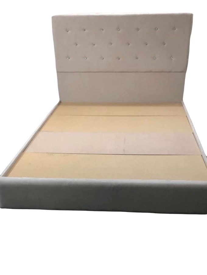 NEW Queen Bed Frame Color Beige With Crystals