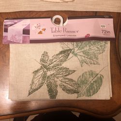 Table Runner Stamped Leaves 72 In Thumbnail