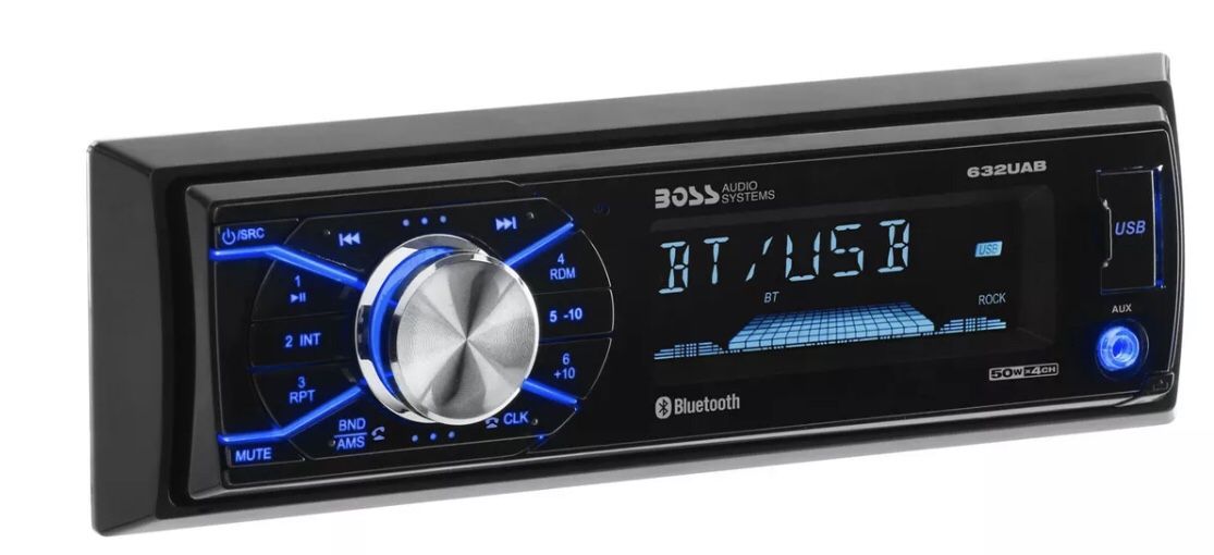 BOSS 632UAB Single 1 Din MP3 Bluetooth USB AUX AM/FM Car Stereo Detachable Face