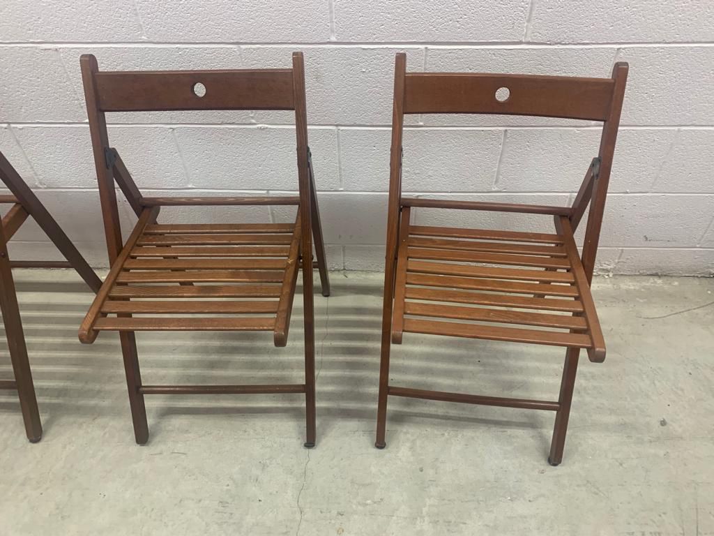 Folding Chairs- ikea Terje Model/ Classic Brown, Set Of 4