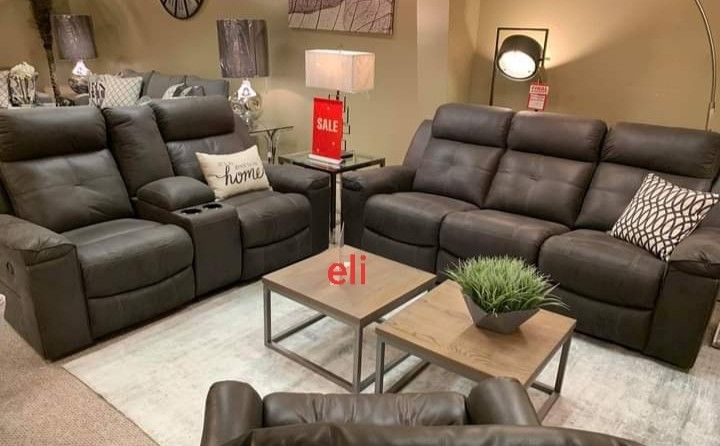 Jesolo Coffee And Dark Gray Reclining living Room Set. Sofa And Loveseat.. Delivery available