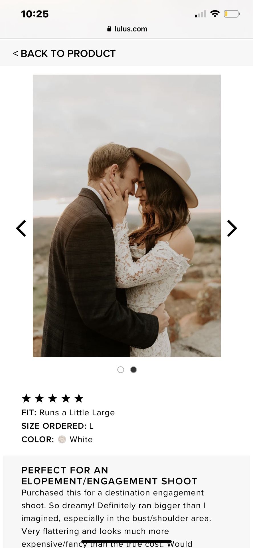 LULUS BOHO WEDDING DRESS