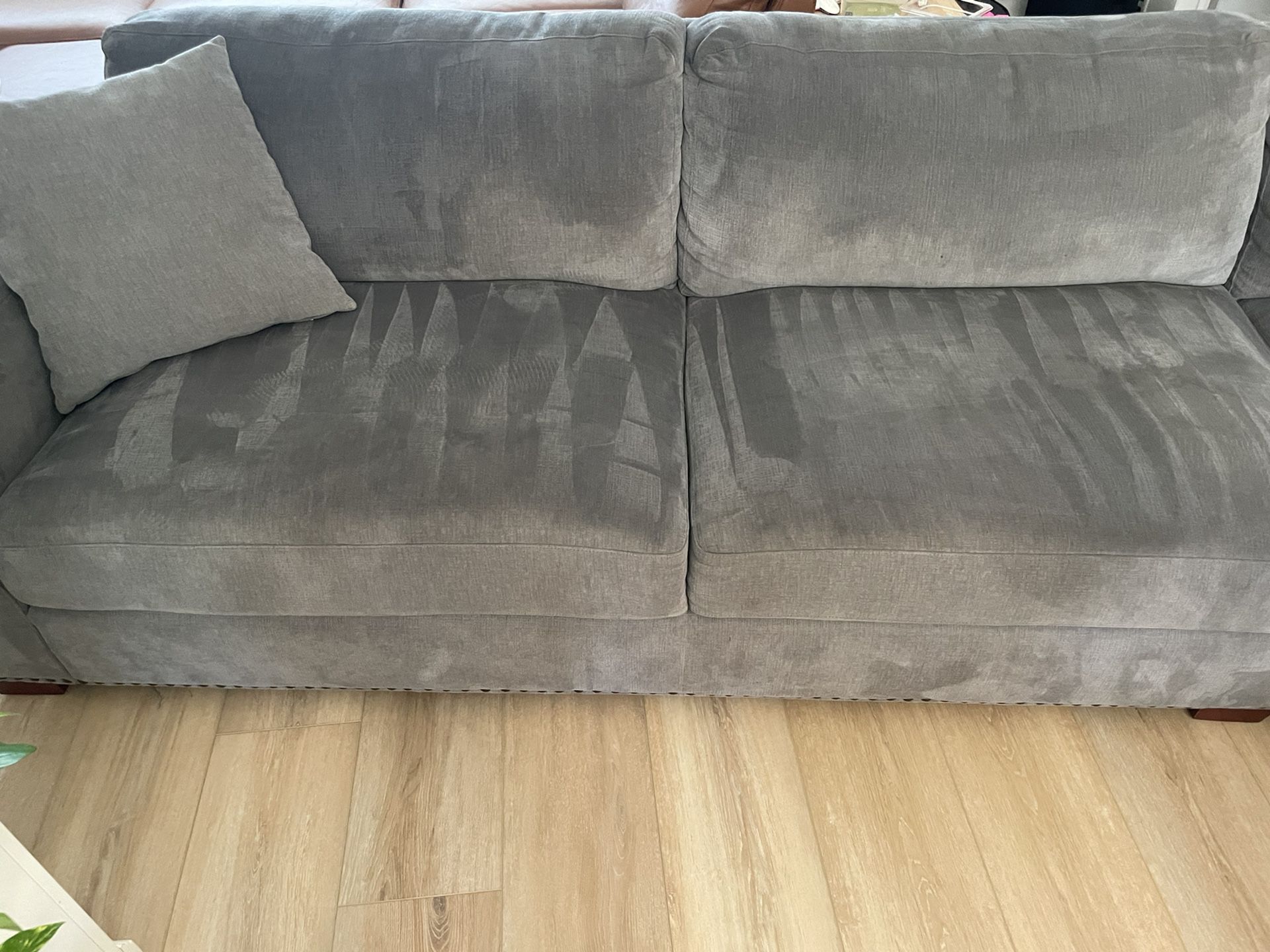 Costco Microfiber Grey Sectional With Ottoman 