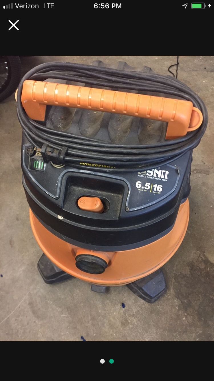 Excellent 16 Gallon Large 6.5 Hp Motor Rigid Wet Dry Shop Vacuum