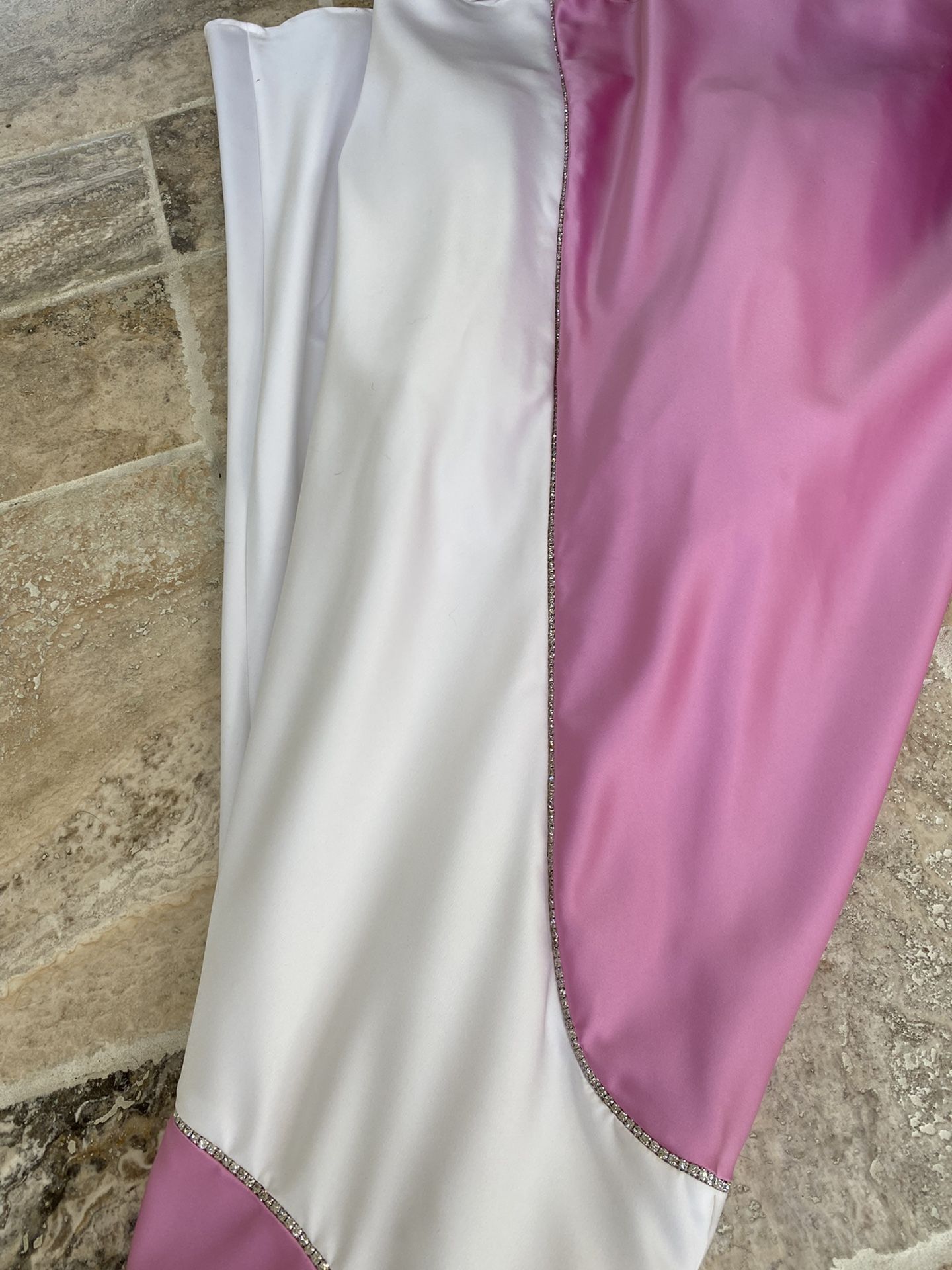 Strapless Pink And White Dress