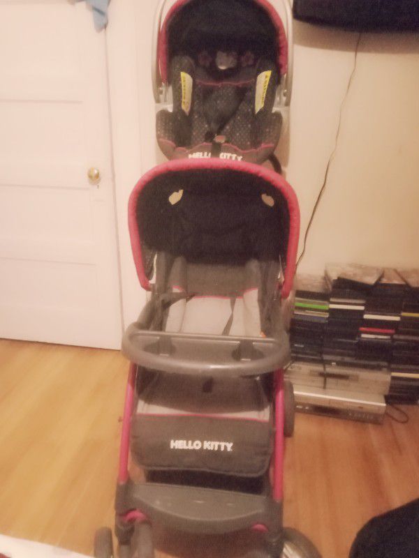 Hello Kitty Carseat And Stroller