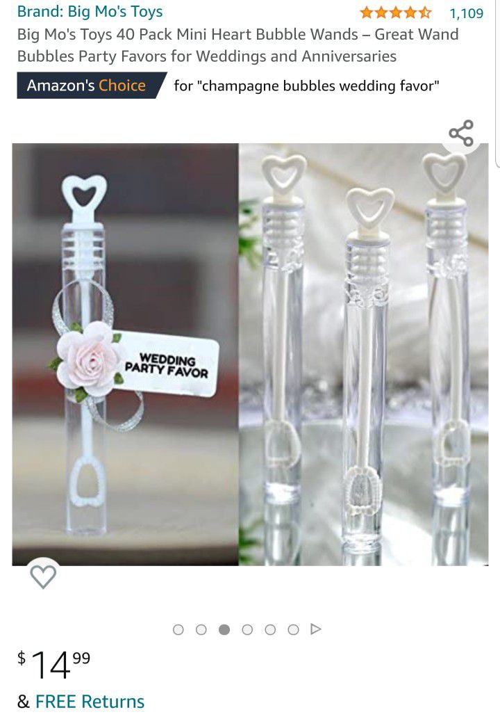 Wedding Bubble Wands With Hearts