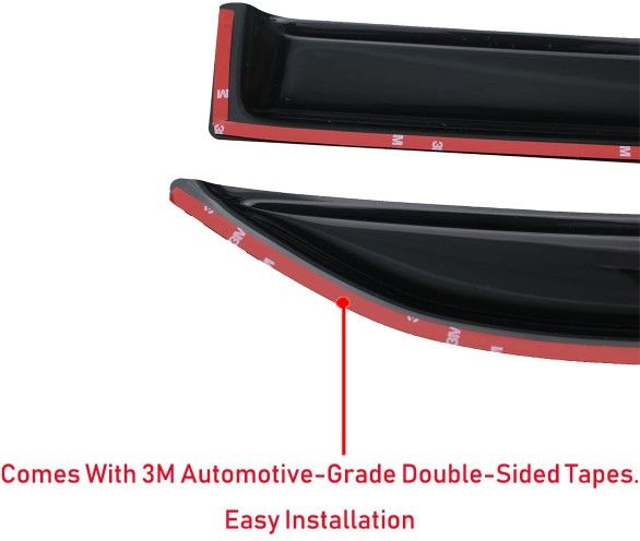 Lightronic WV94109 Tape-on Side Window Visor Deflector Rain Guard