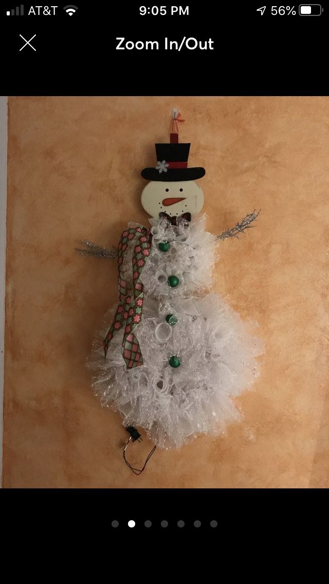 Deco mesh lite up snowman
