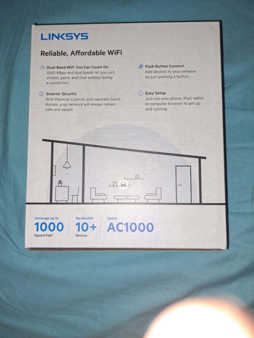 Black LINKSYS Dual Band WiFi 5 Router