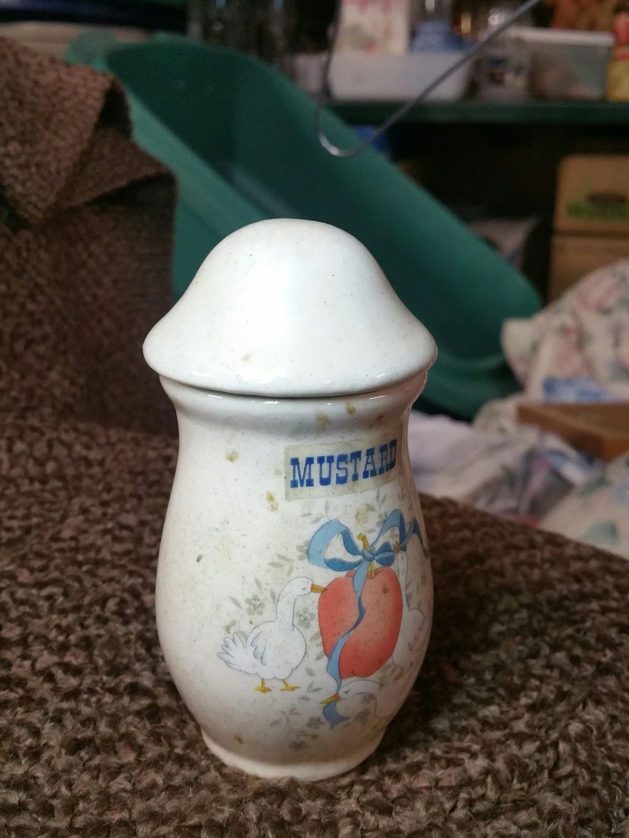Vintage Geese & Apples spice jars