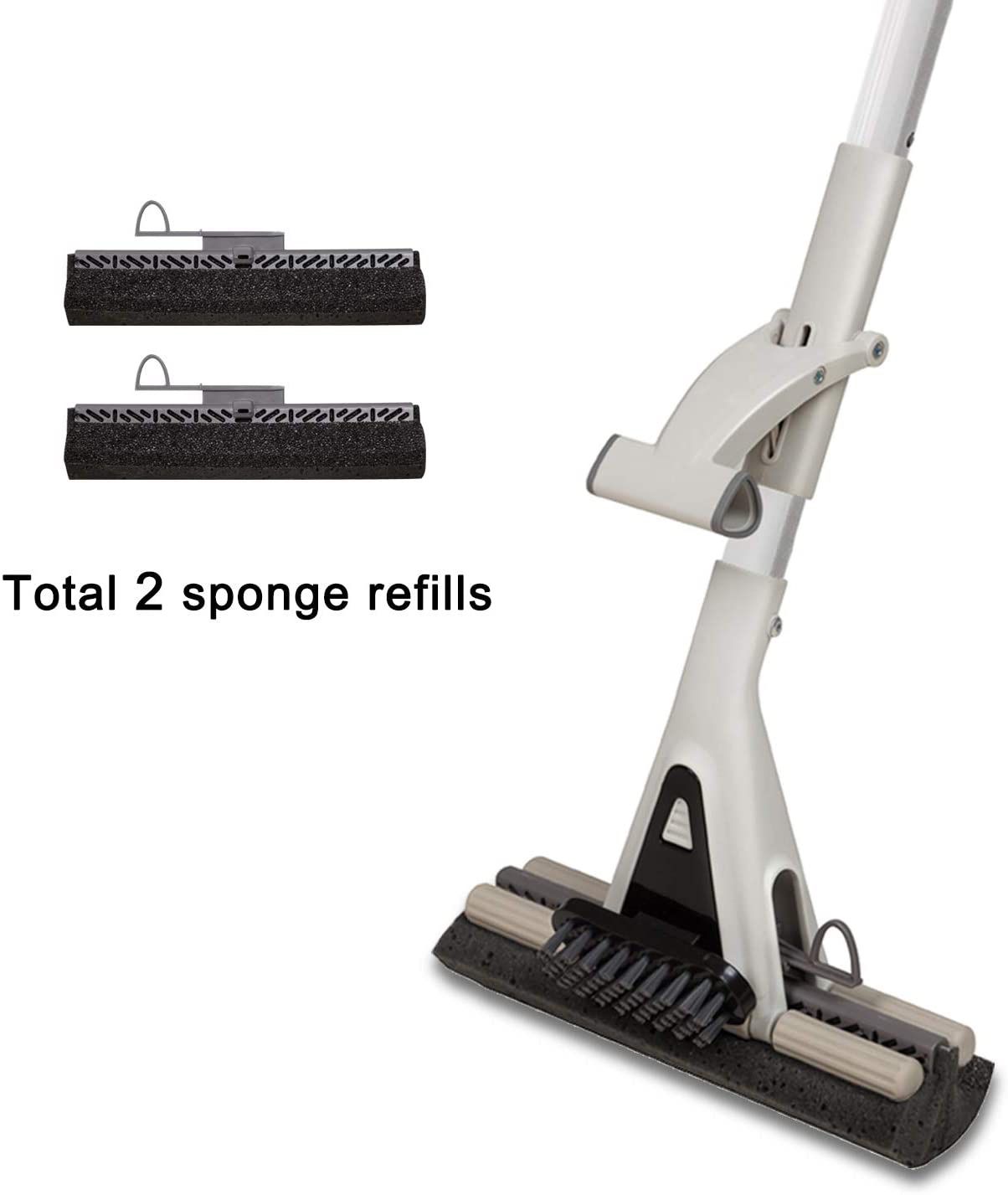 Sponge Mop Super Absorbent with Scrubber Long Handle Roller Mop for Kitchen Bath