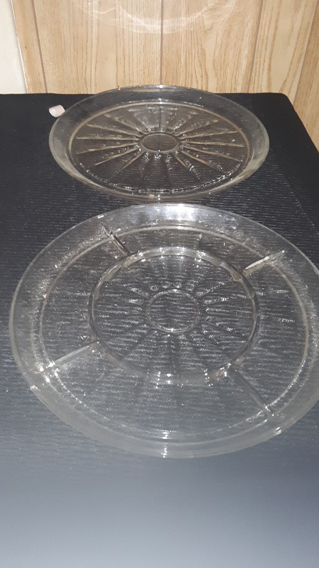 Crystal platters and bowls