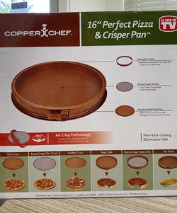 Copper Chef cookware pizza pan, bacon pan, and electric skillet Thumbnail