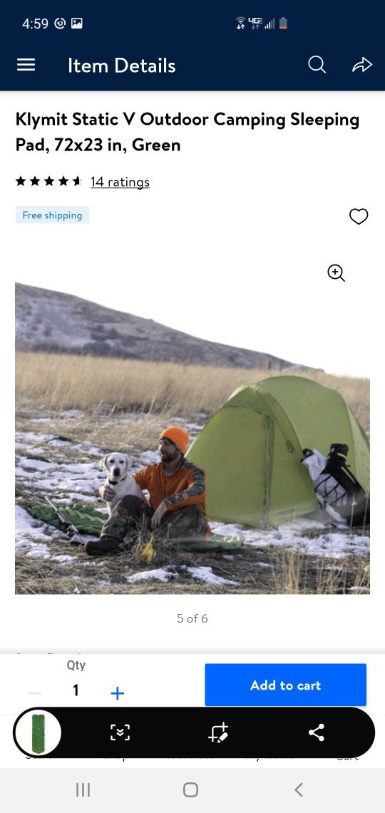 New Klymit Static V Outdoor Camping Sleeping Pad 73×23 In.. Below Retail Price 4left Retails For $55 Selling For $30each ..