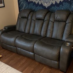 Leather Reclining Couch Thumbnail