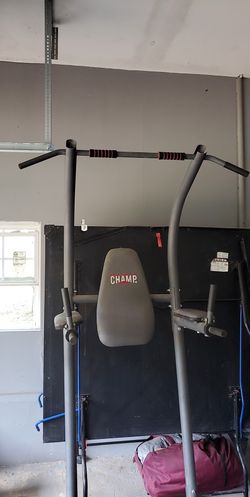 Olympic Bench With Weights And Pull Up And Dip Machine  Thumbnail