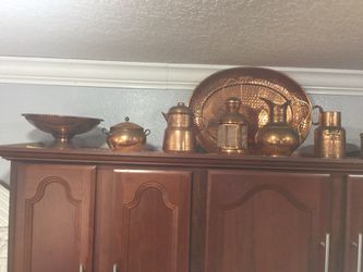Home decor 8 pieces. Has normal wear .. like any copper material. Thumbnail