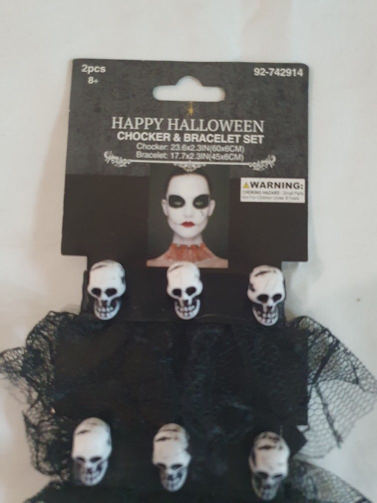 Choker And Bracelet Set (Woman's Halloween Costume) New