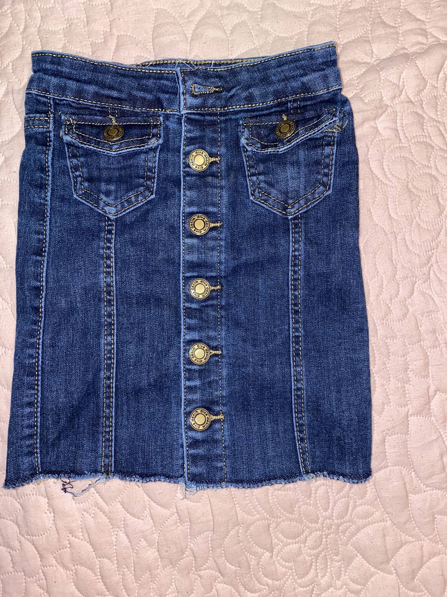 Girls Denim Pencil Skirt