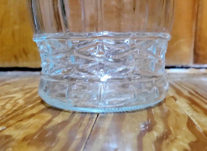 Vintage Wheat Stalk 1960's Large  Clear Glass Vase
(Brody Co 19 C973)
