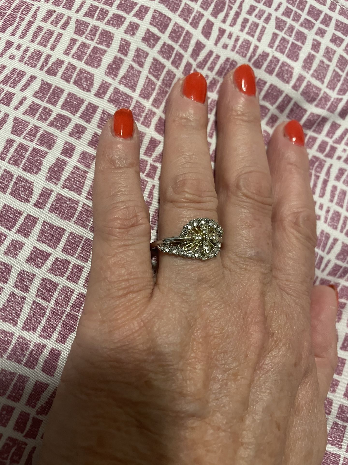Beautiful Wedding/Engagement Ring Various Sizes 14K Gold Plated With Zircon Stones
