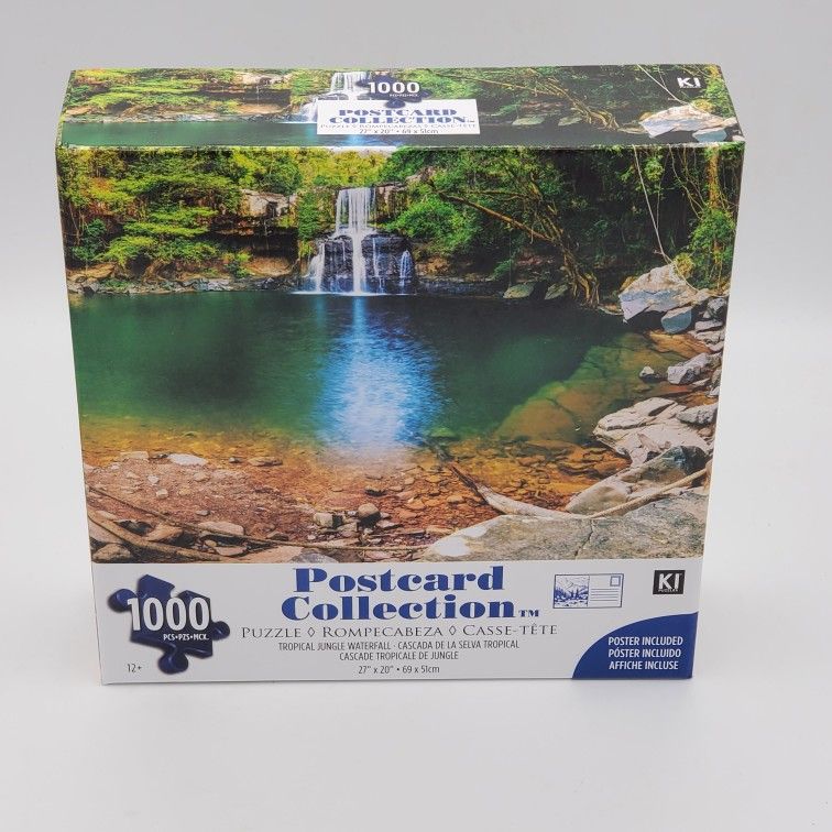 New Tropical Waterfall Jigsaw Puzzle 1000 Piece With Bonus Poster