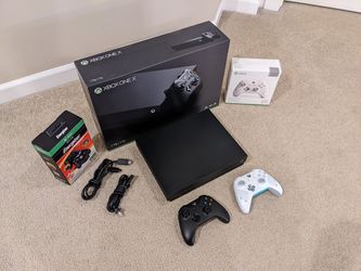 Xbox One X with extra controller and charging system Thumbnail