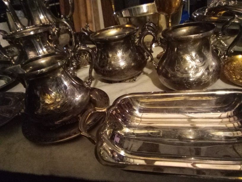 Silver Tea Sets,. All Silver