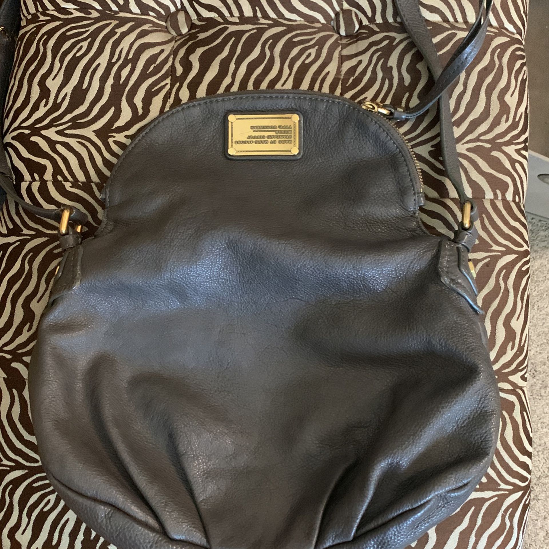 Gray Leather Marc By Marc Jacobs Purse Shoulder Bag 