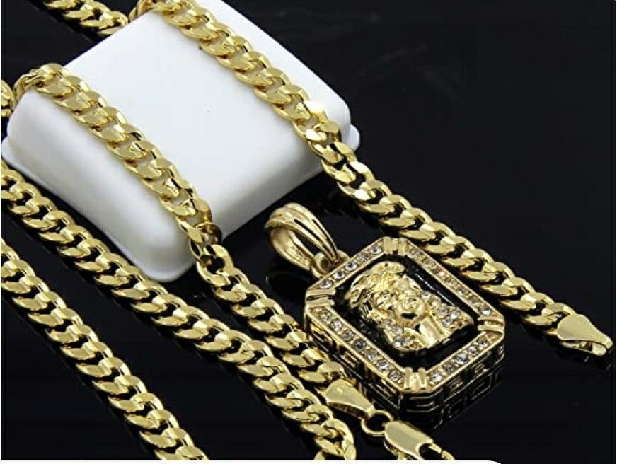 Mens gold-plated hip hop iced Jesus face