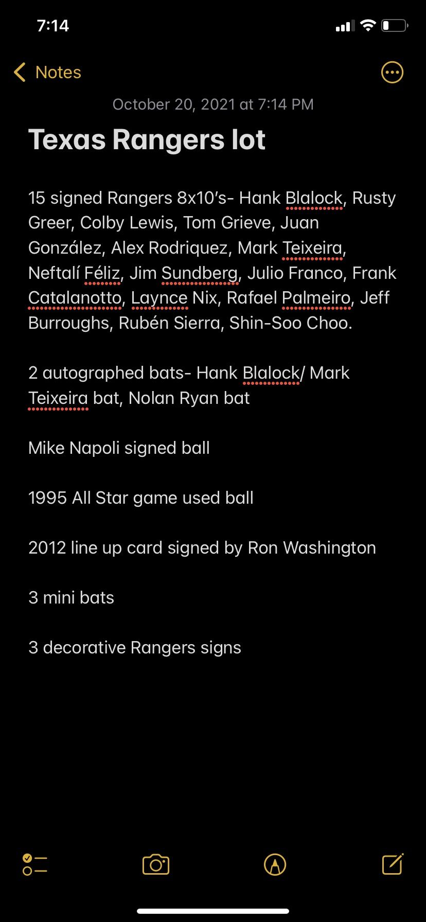 Texas Rangers Lot