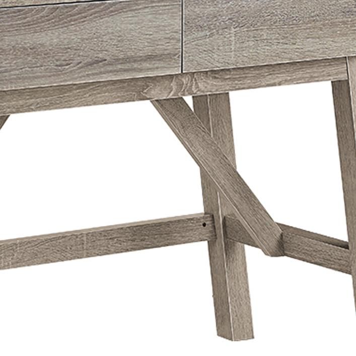 Rectangular Wooden Desk with Two Storage Drawers, Gray