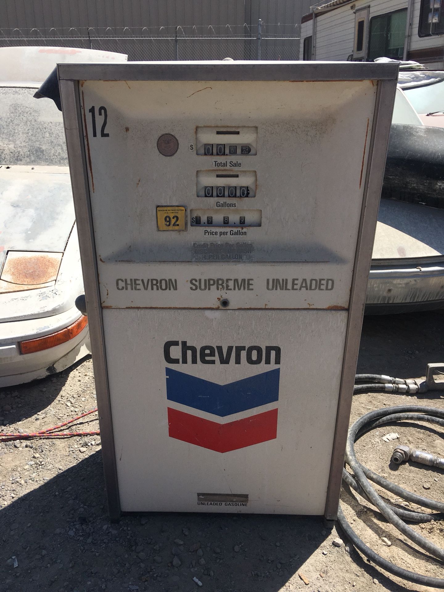 vintage chevron gas pump