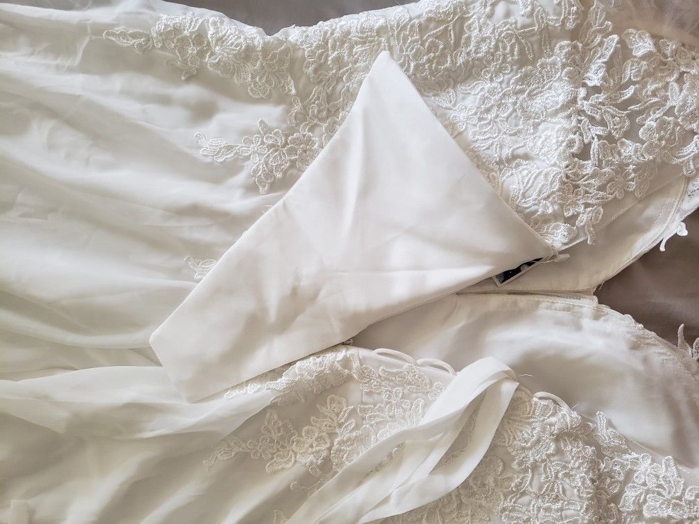 White Wedding Dress Bridal Gown- Size 16