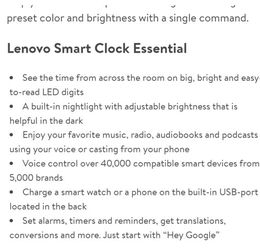 Lenovo Smart Clock  Thumbnail