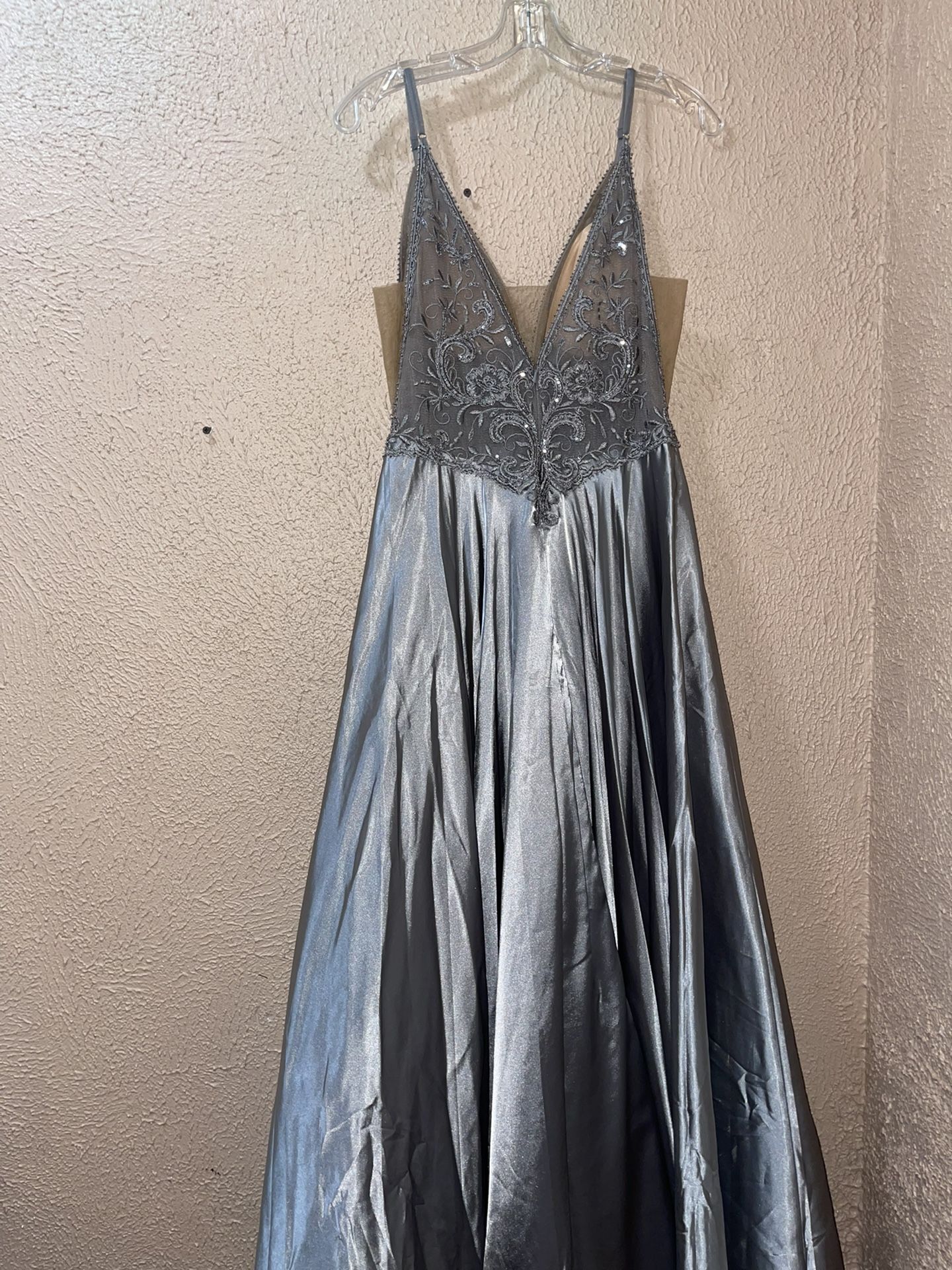 A-line Silver/ Pewter Dress