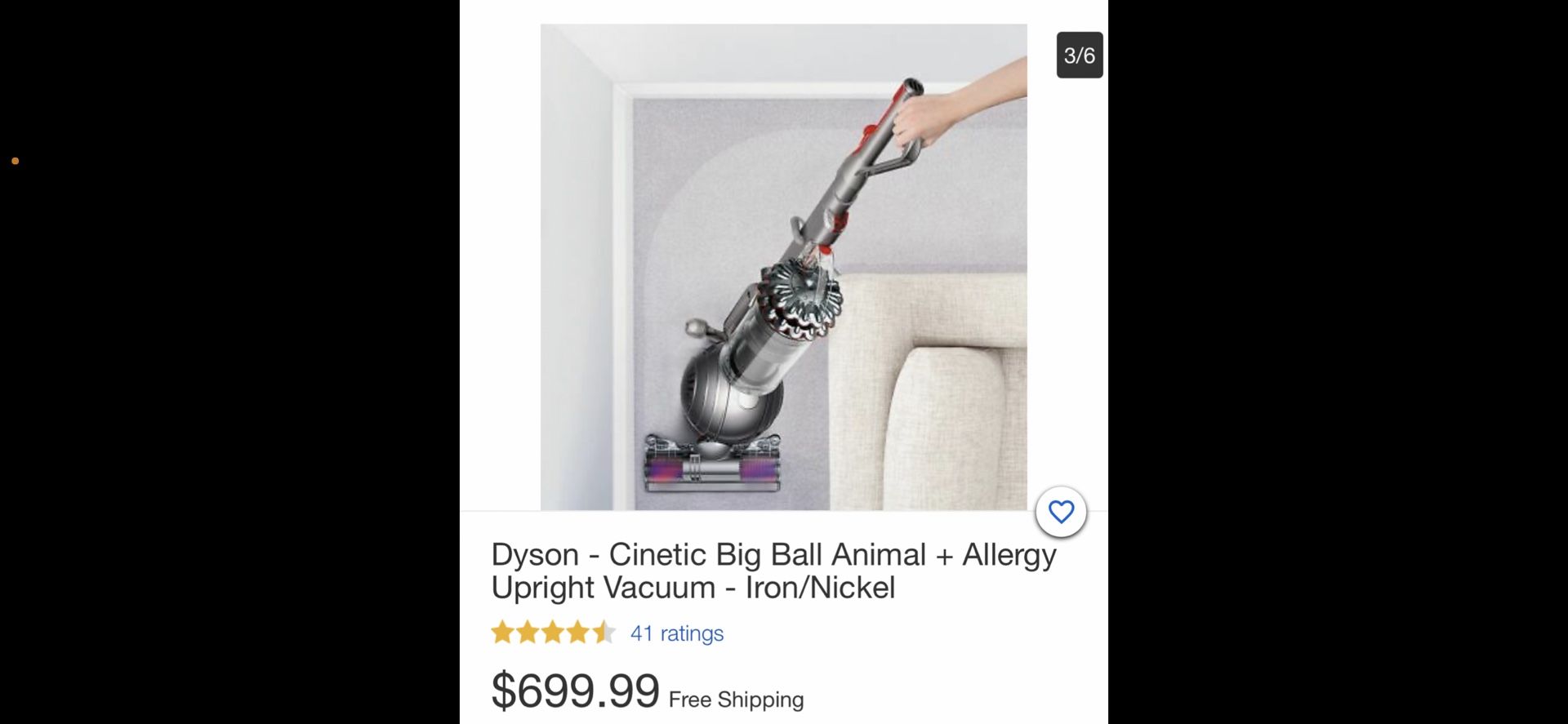 DYSON - CINETIC BIG BALL ANIMAL + ALLERGY UPRIGHT VACUUM - IRON/NICKE Sells For $700 On eBay