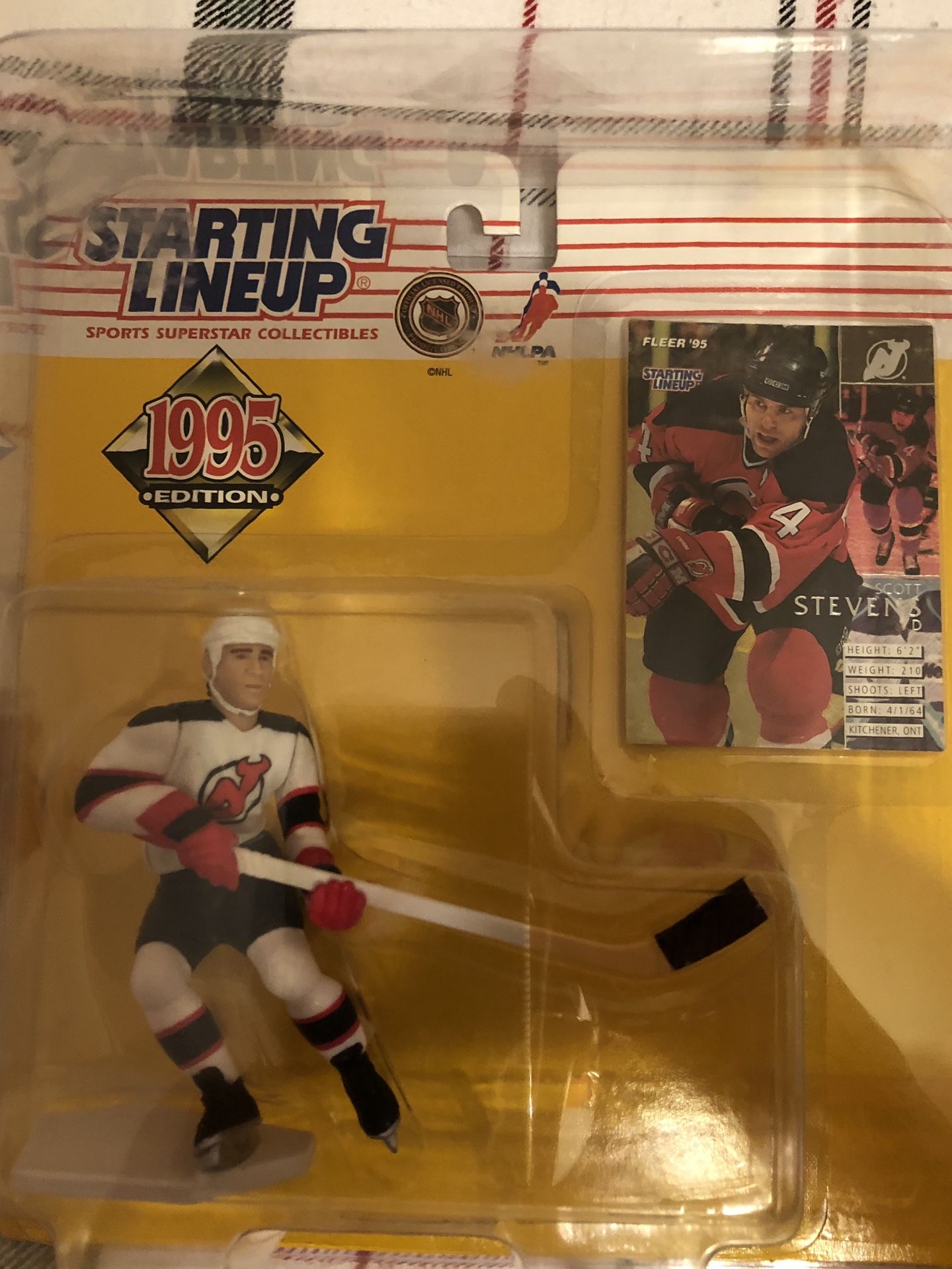 New Jersey Devils Scott Stevens 1995 starting lineup in original packaging never opened n in plastic protective case