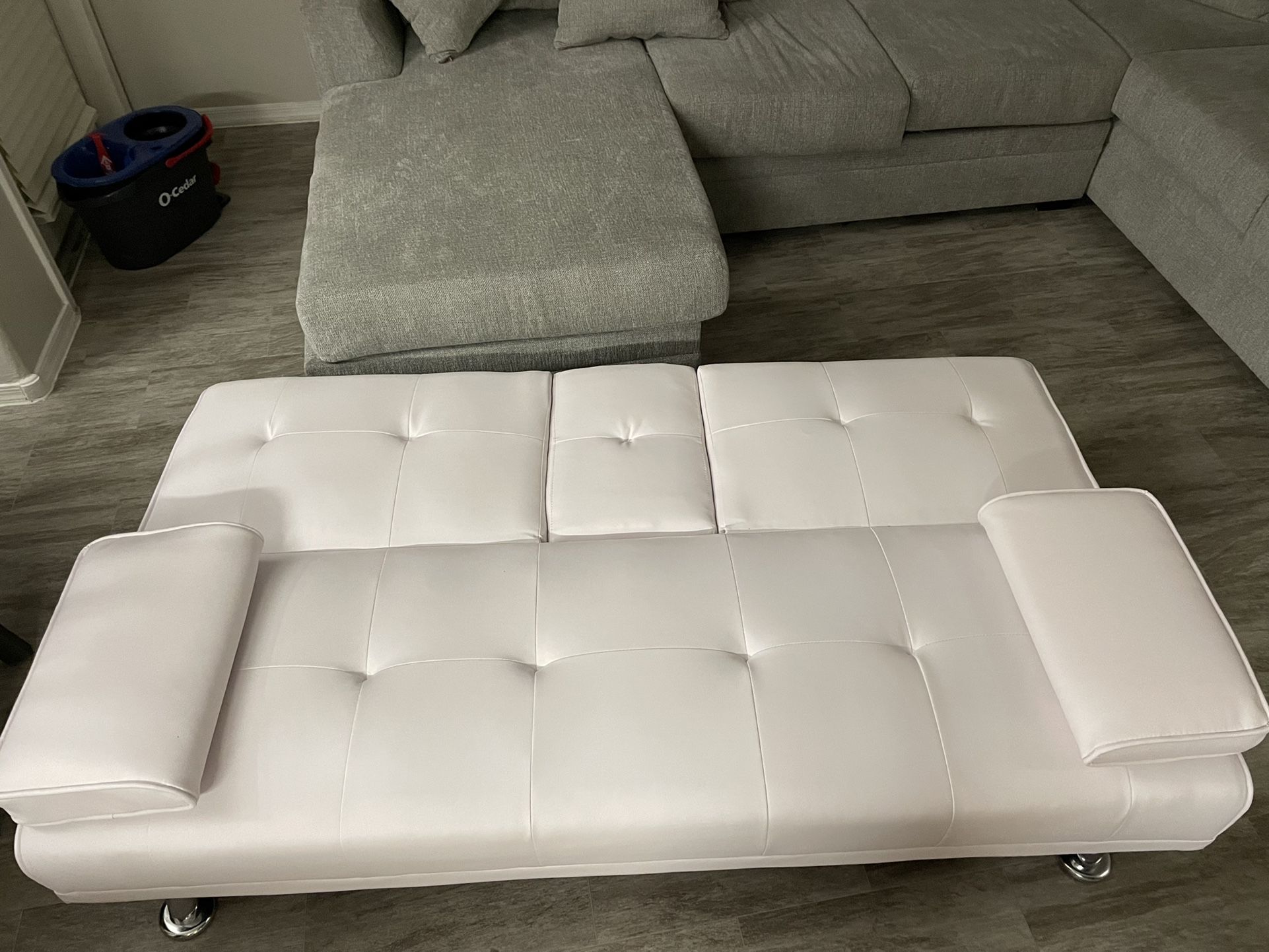 White Leather Futon