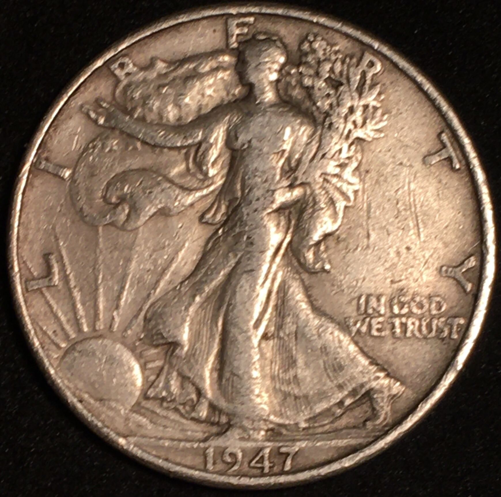 Silver 1947 Walking Liberty Half Dollar