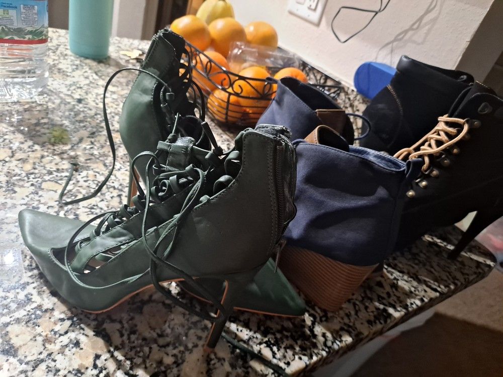 ***ALL SHOES MUST GO** BEST OFFERS WILL ACCEPT***Shoes Wedges HEELS And Boots Size 8-9