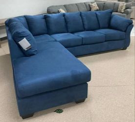 Best Deal - $39 Down ✅. SAME DAY DELIVERY.Darcy Blue LAF Sectional Thumbnail