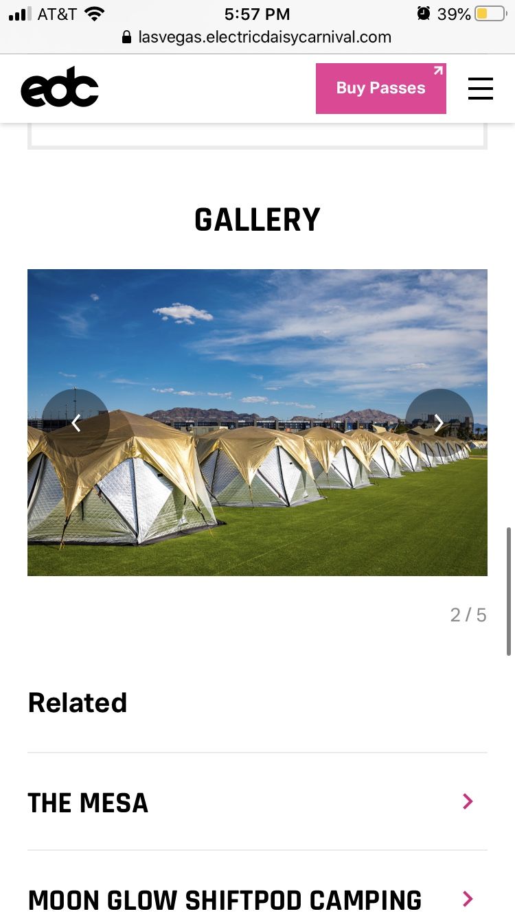 Desert Rose Shiftpod Queen Bed & VIP EDC Pass